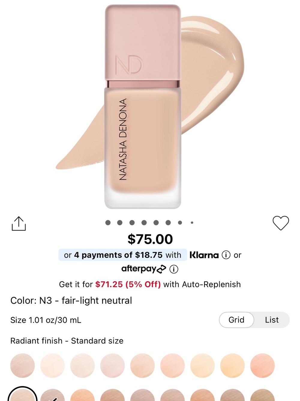 Natasha Denona N3 Fair-Light Neutral Liquid Foundation - Light Beige